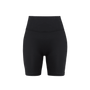 Women's Black U High-Rise Matte Short 6" Front Silhouette Angle.