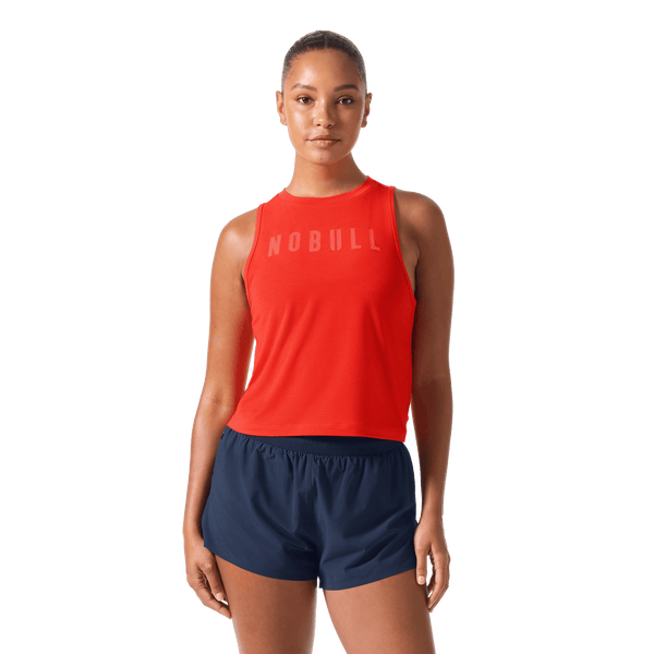 Women's Cayenne NOBULL Muscle Tank Front Waist Up Angle.