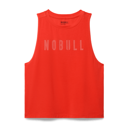 Women's Cayenne NOBULL Muscle Tank Flat Lay Angle.