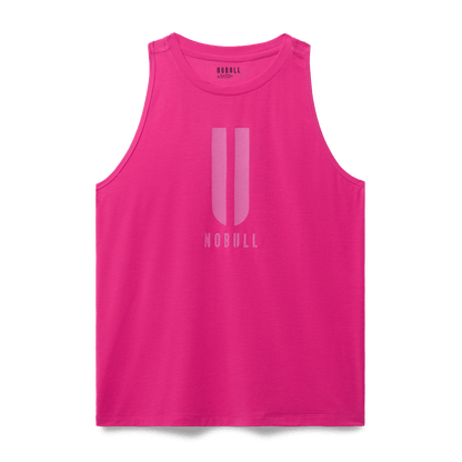Women's Signal Pink U NOBULL High-Neck Tank Flat Lay Angle.