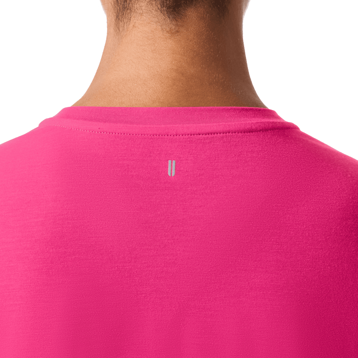 Women's Signal Pink NOBULL Boxy Tee Back Detail Angle.