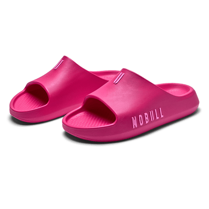Women's Signal Pink Recharge Slide Front Side Angle.