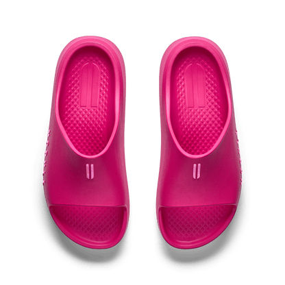 Women's Signal Pink Recharge Slide Overhead Angle.