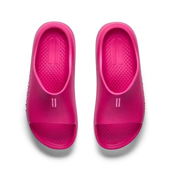 Women's Signal Pink Recharge Slide Overhead Angle.