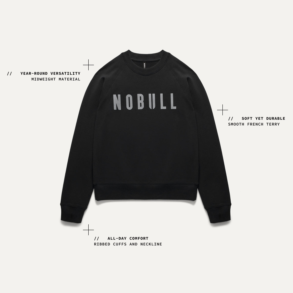 NOBULL Layers Crew Sweatshirt Tech Callouts.