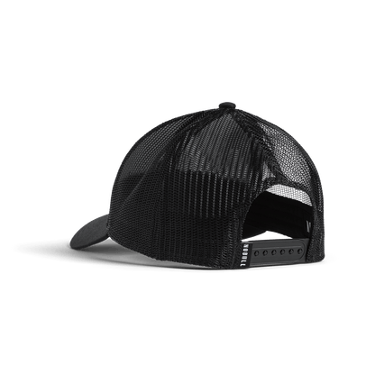 Black Low Profile Trucker Hat Back Angle.