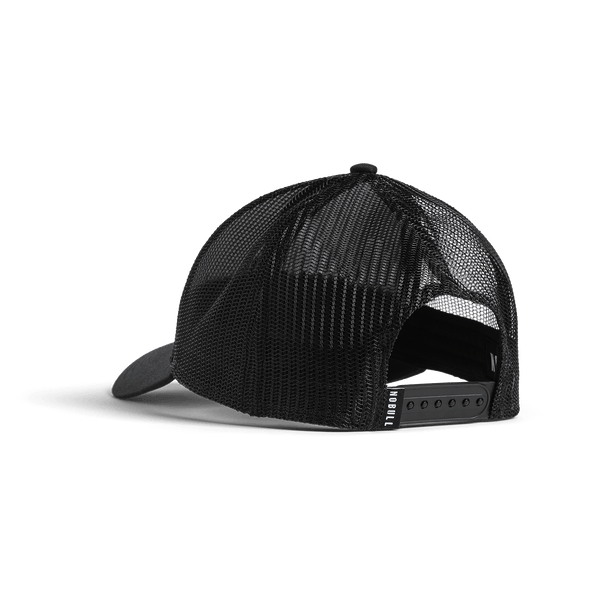 Black Low Profile Trucker Hat Back Angle.