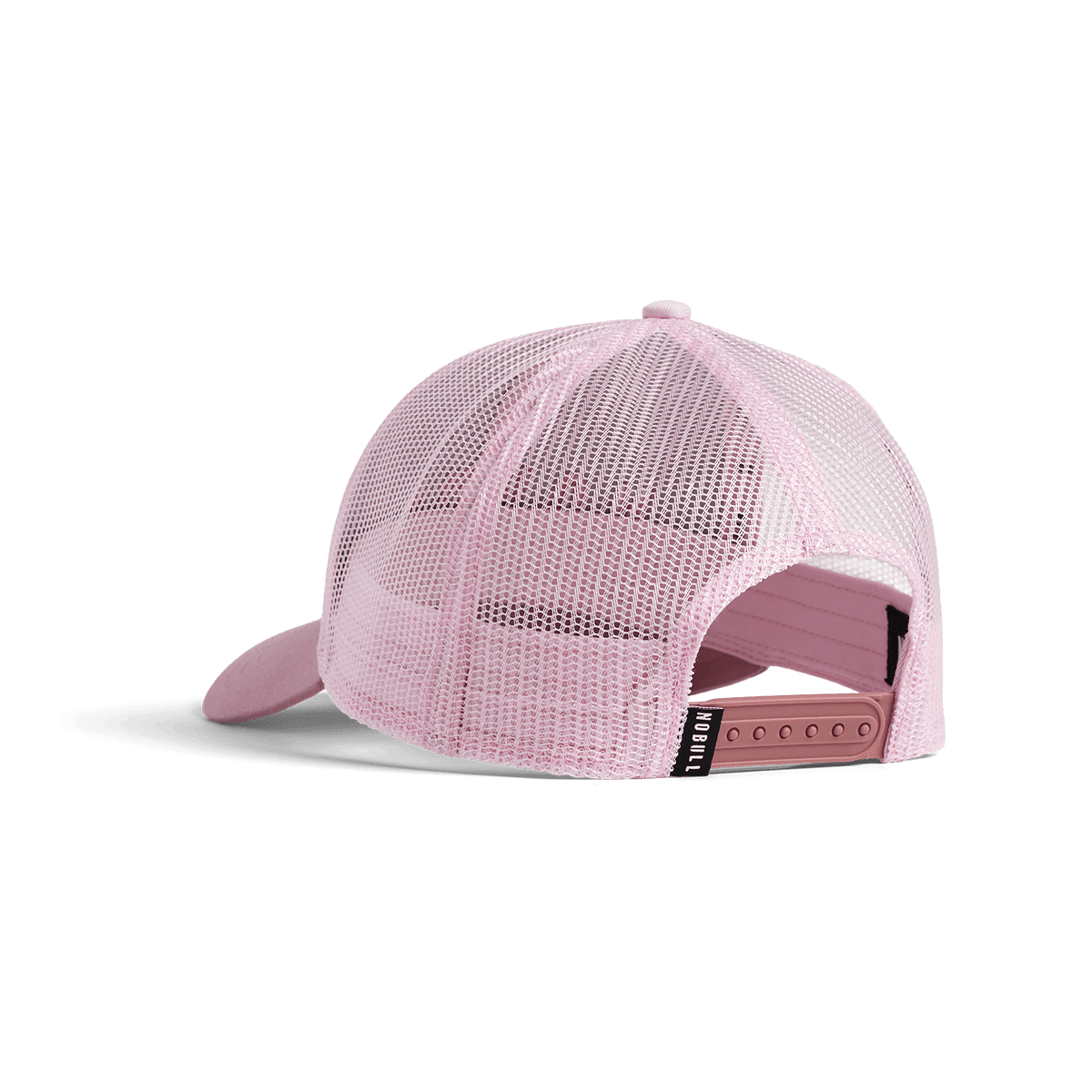 Cherry Blossom Soft Pink NOBULL Low Profile Trucker Hat Back Angle.