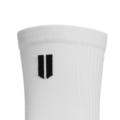 White Crew Performance Sock Detail Angle.