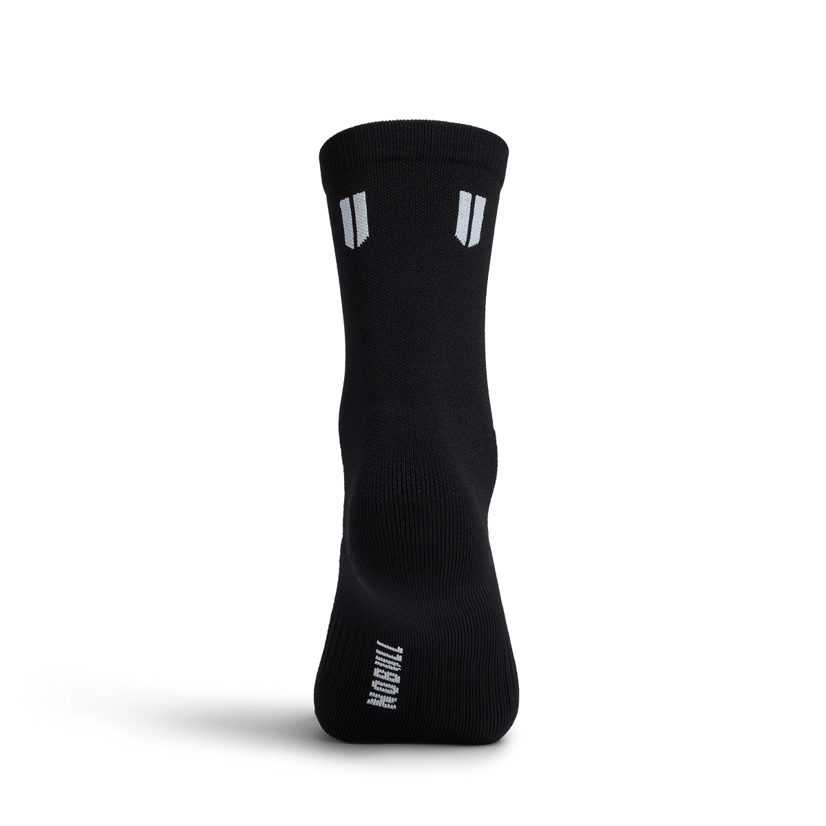 Black Crew Performance Sock Back Silhouette Angle.