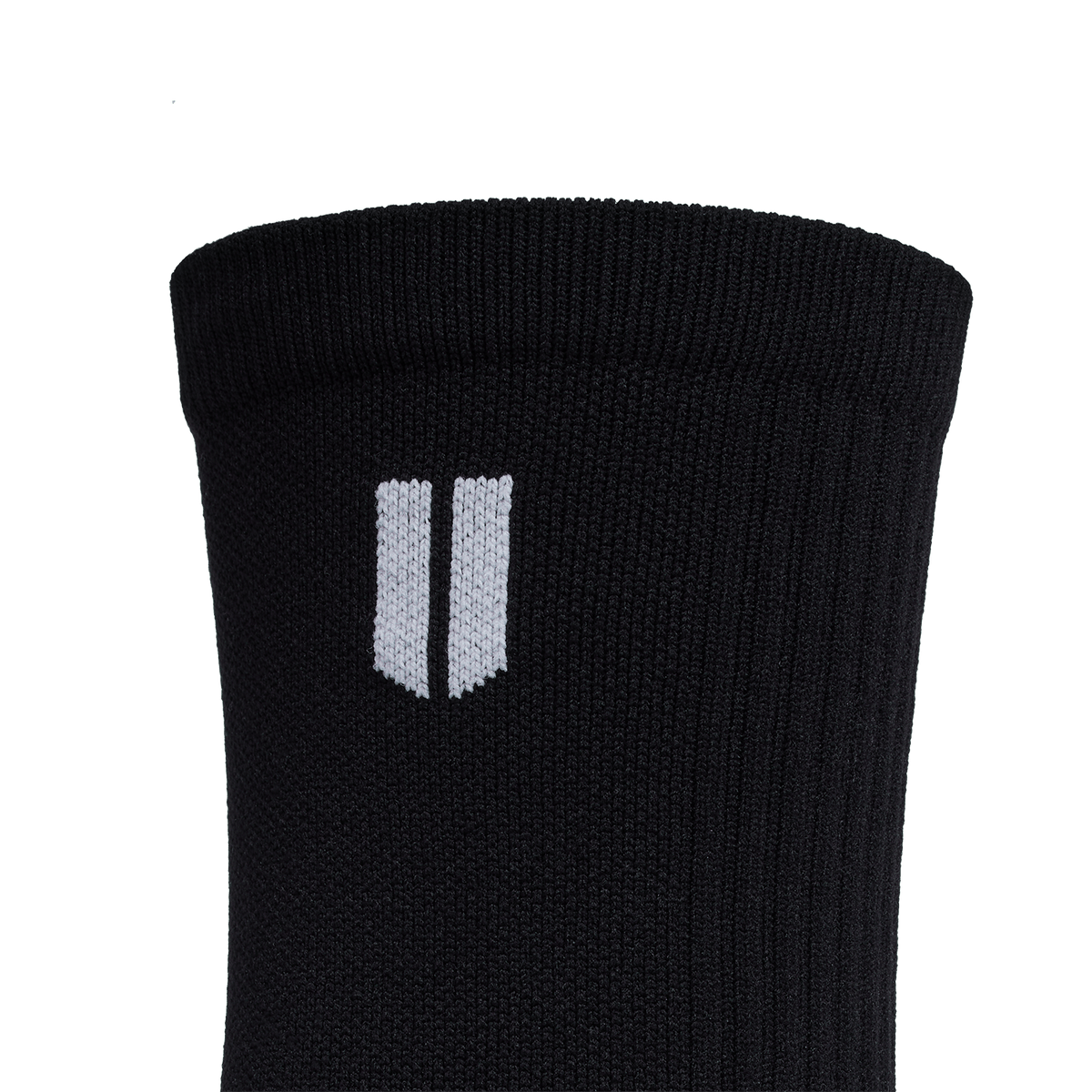 Black Crew Performance Sock Detail Angle.
