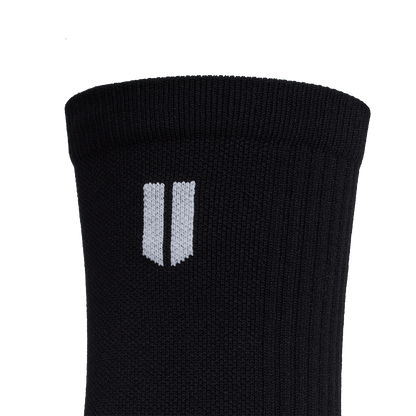 Black Crew Performance Sock Detail Angle.