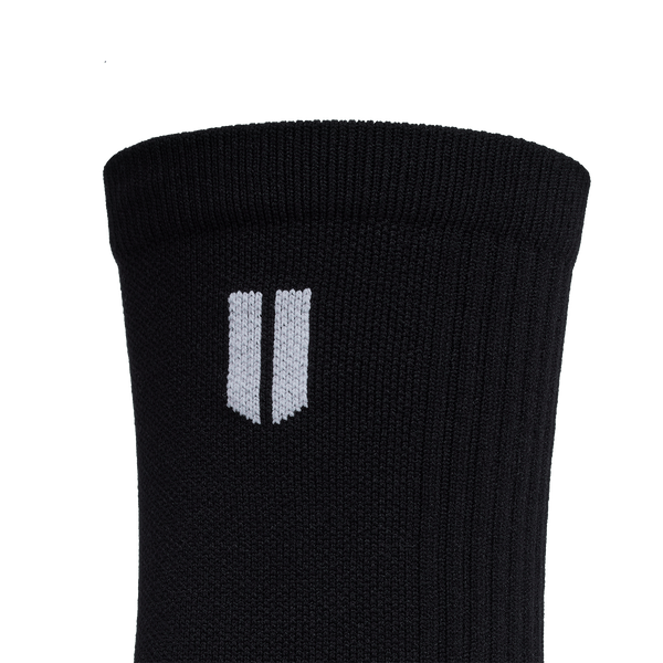Black Crew Performance Sock Detail Angle.