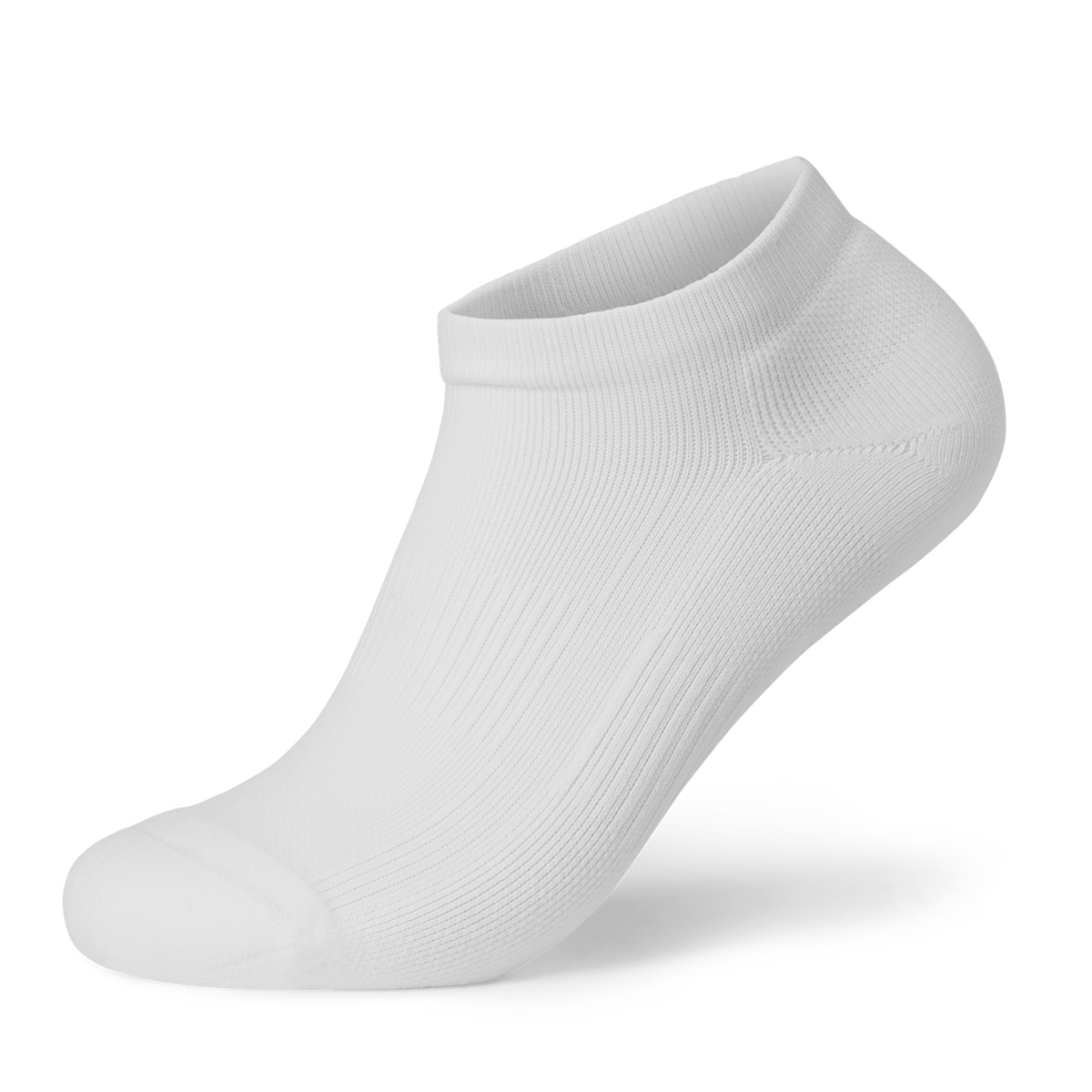 White Low Performance Sock Front Silhouette Angle.