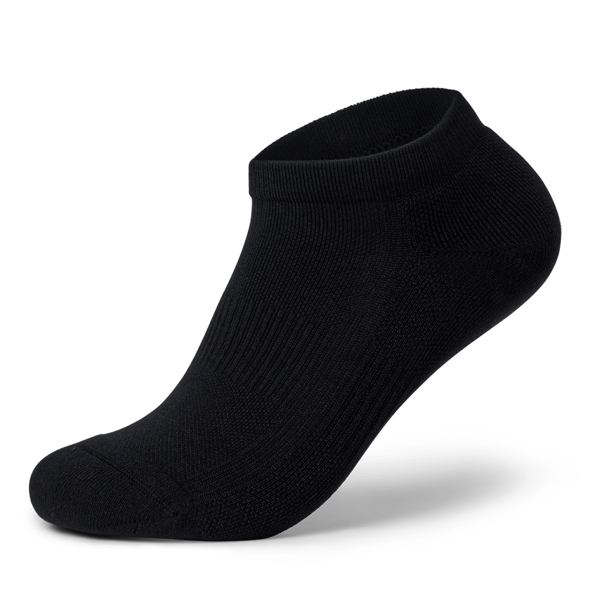 Black Low Performance Sock Front Silhouette Angle.