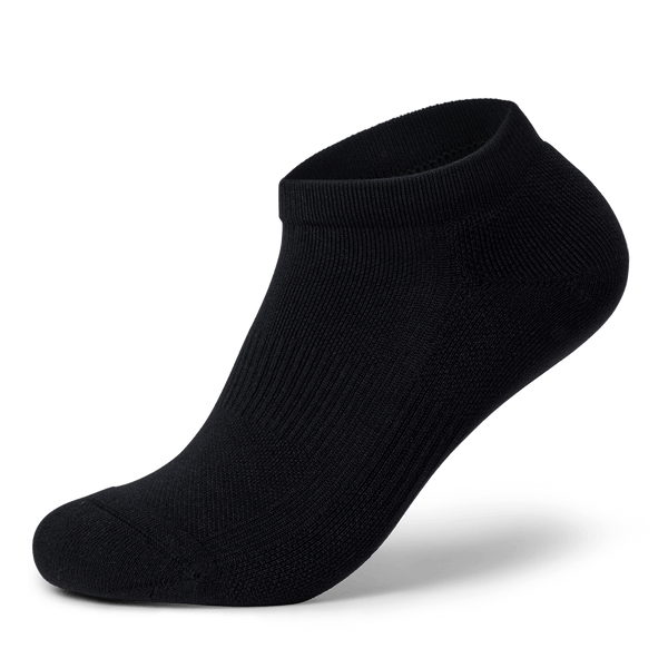 Black Low Performance Sock Front Silhouette Angle.