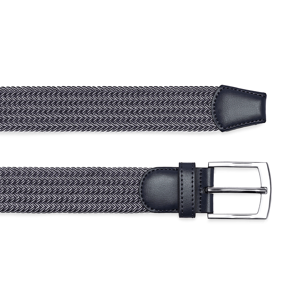 Made to Move Navy Belt Buckle and Woven Detail Angle.