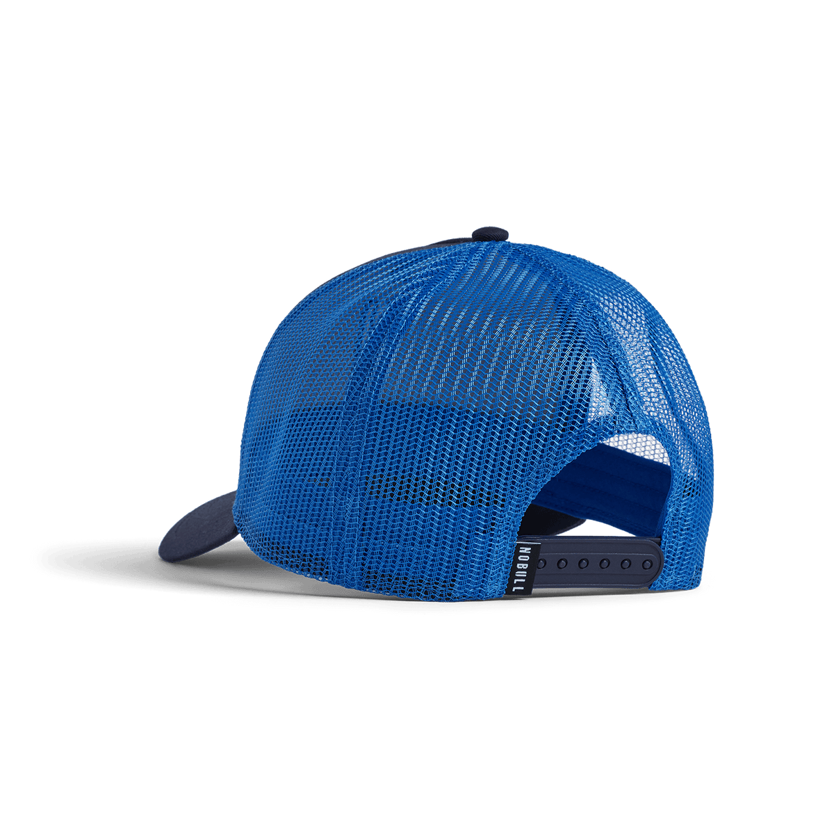 Night Navy Electric Blue NOBULL Trucker Hat Back Angle.