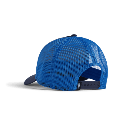 Night Navy Electric Blue NOBULL Trucker Hat Back Angle.