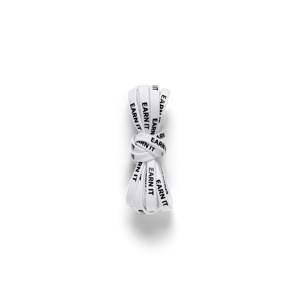 White Earn It Repeat Laces