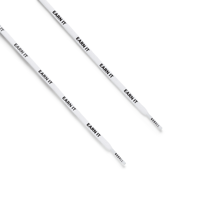 White Earn It Repeat Laces