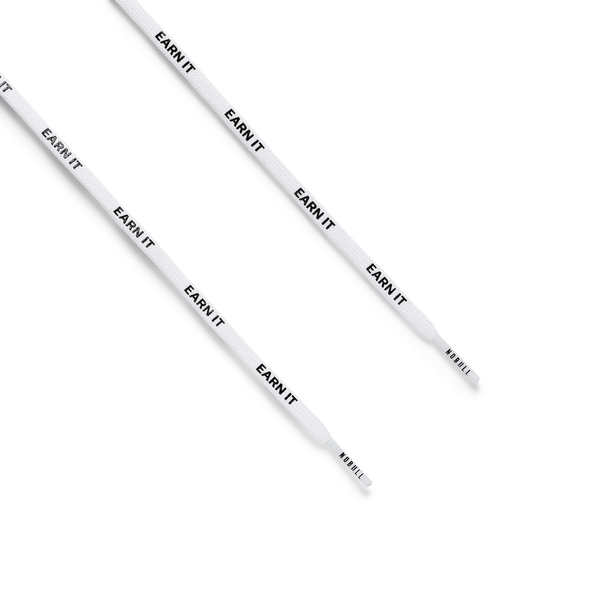 White Earn It Repeat Laces