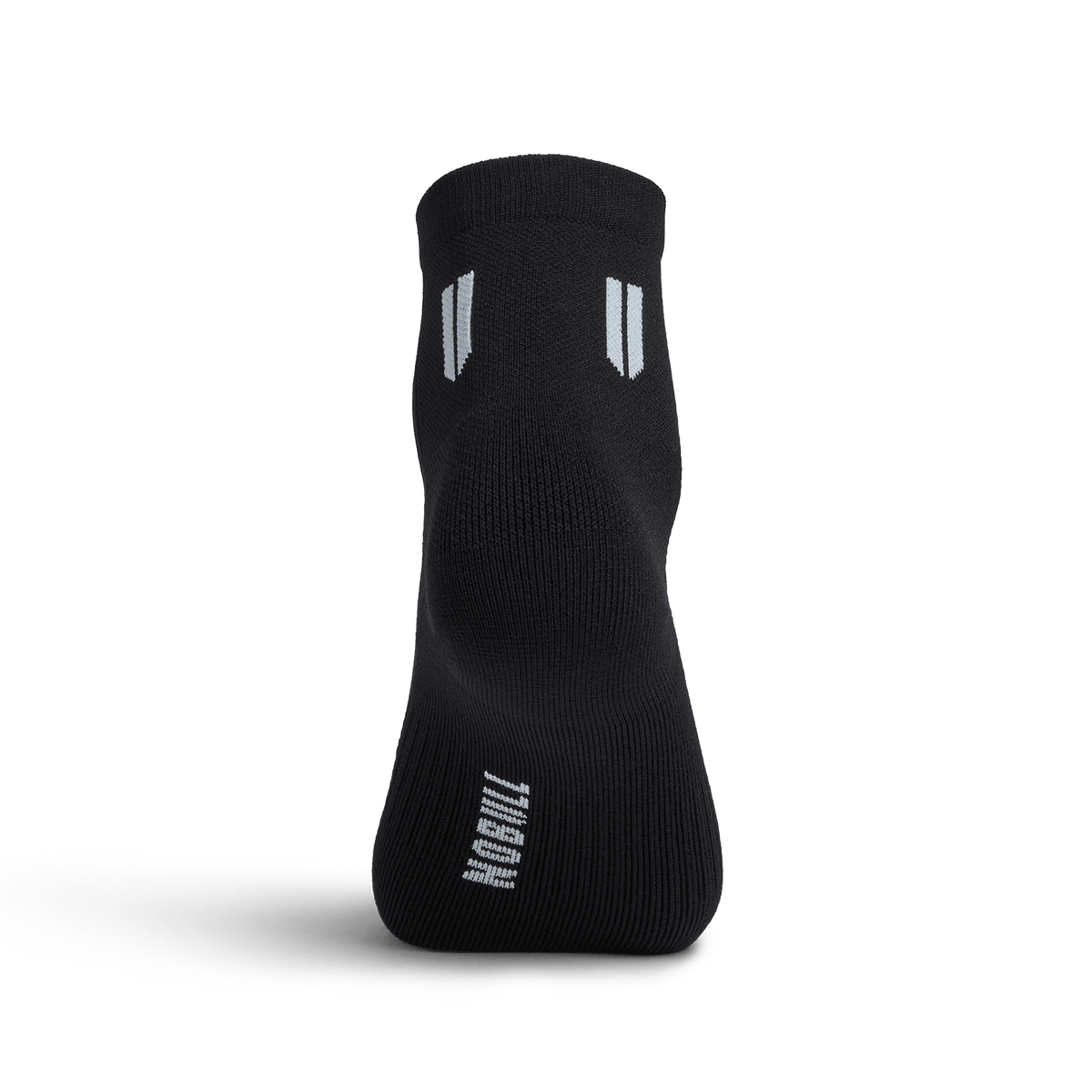 Black Quarter Crew Performance Sock Back Silhouette Angle.