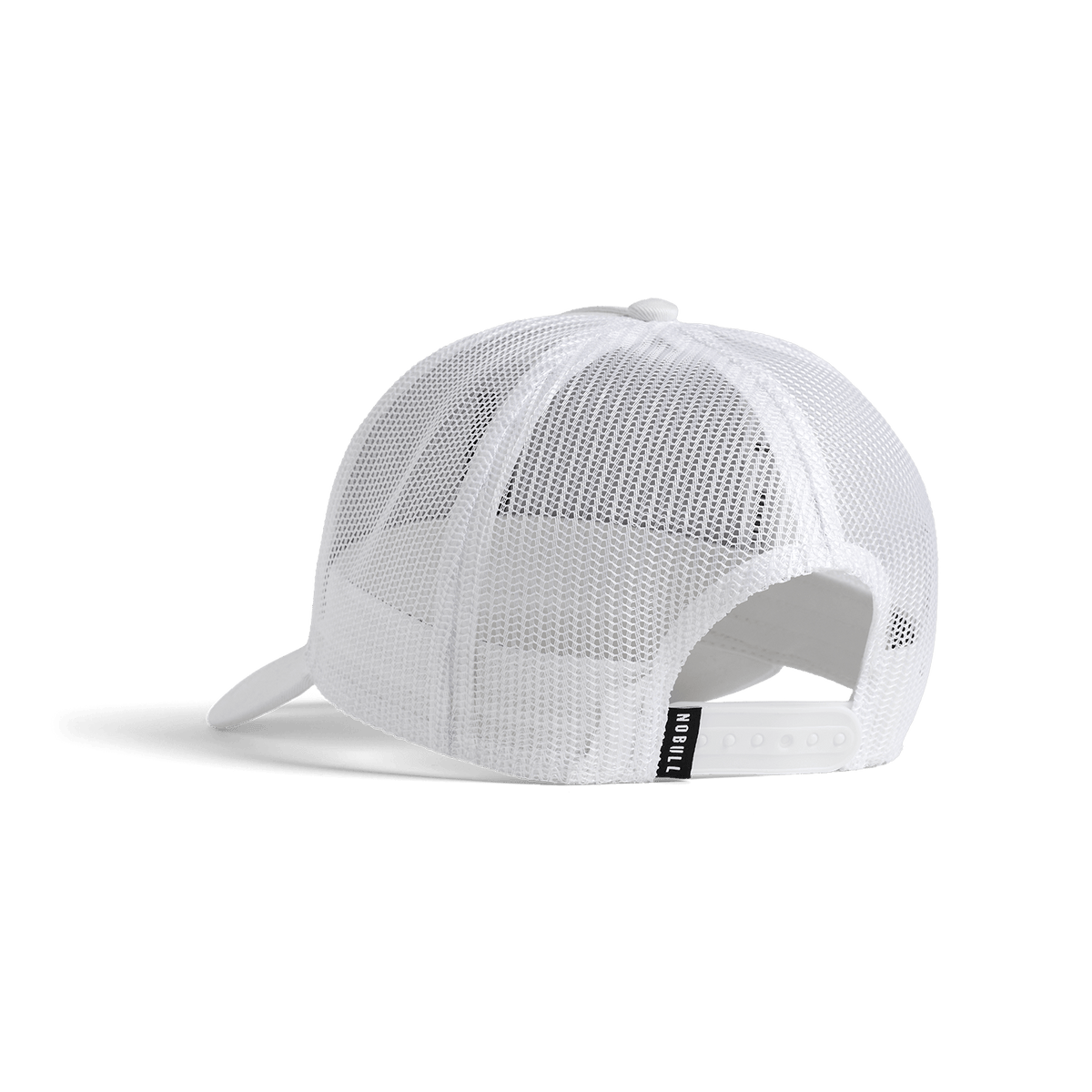 White NOBULL Trucker Hat Back Angle.