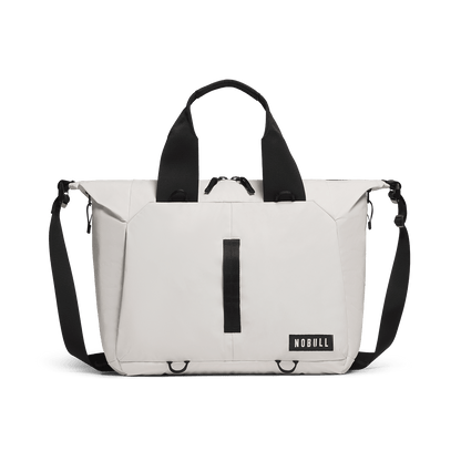 NOBULL White Carryall Tote Front Angle.