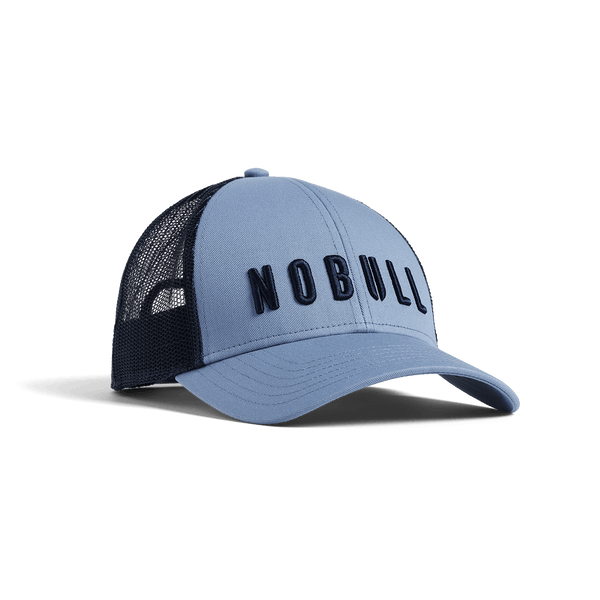 Winward Blue Night Navy NOBULL Low Profile Trucker Hat Front Angle.