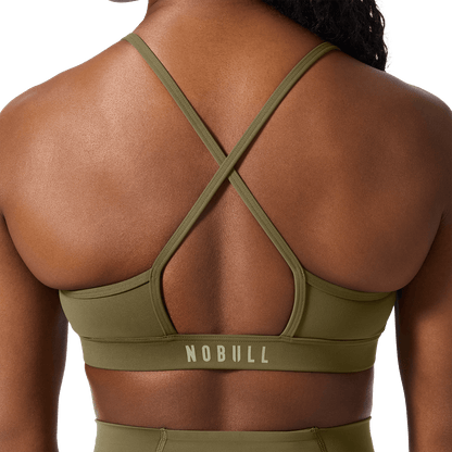 Drive Tactical Green Thin Strap Bra Back Detail Angle.