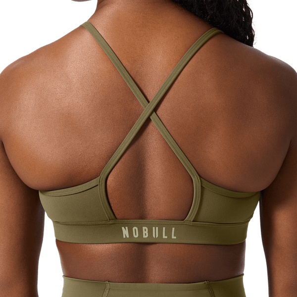 Drive Tactical Green Thin Strap Bra Back Detail Angle.