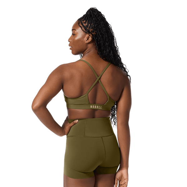 Drive Tactical Green Thin Strap Bra Back Angle.
