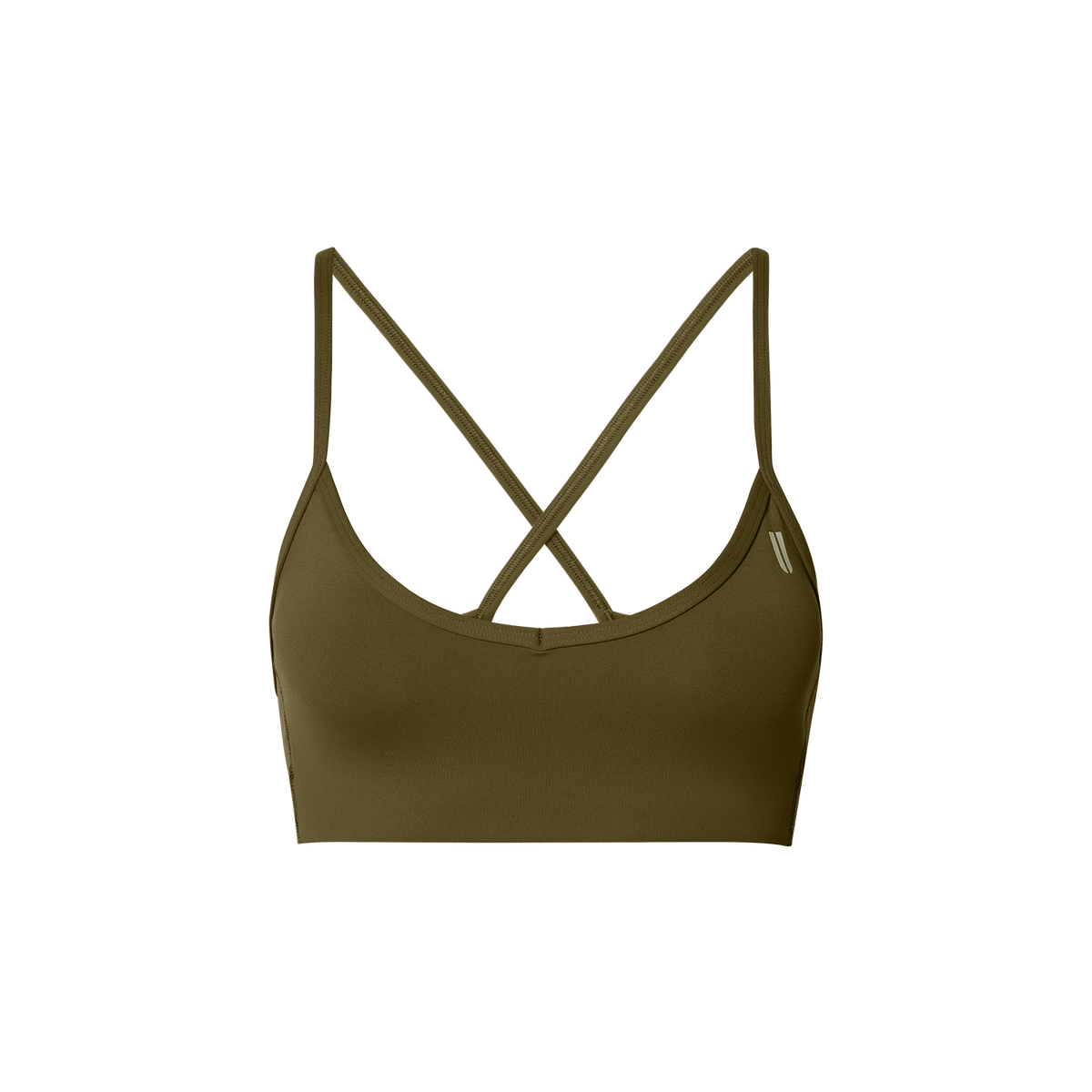 Drive Tactical Green Thin Strap Bra Front Silhouette Angle.