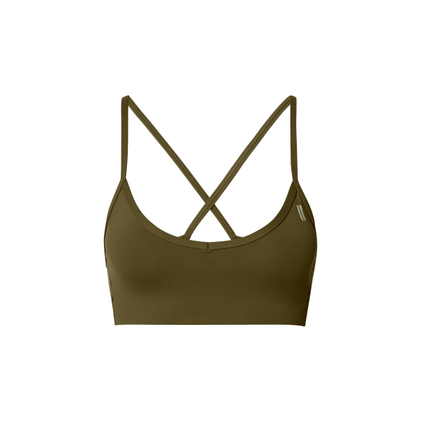 Drive Tactical Green Thin Strap Bra Front Silhouette Angle.
