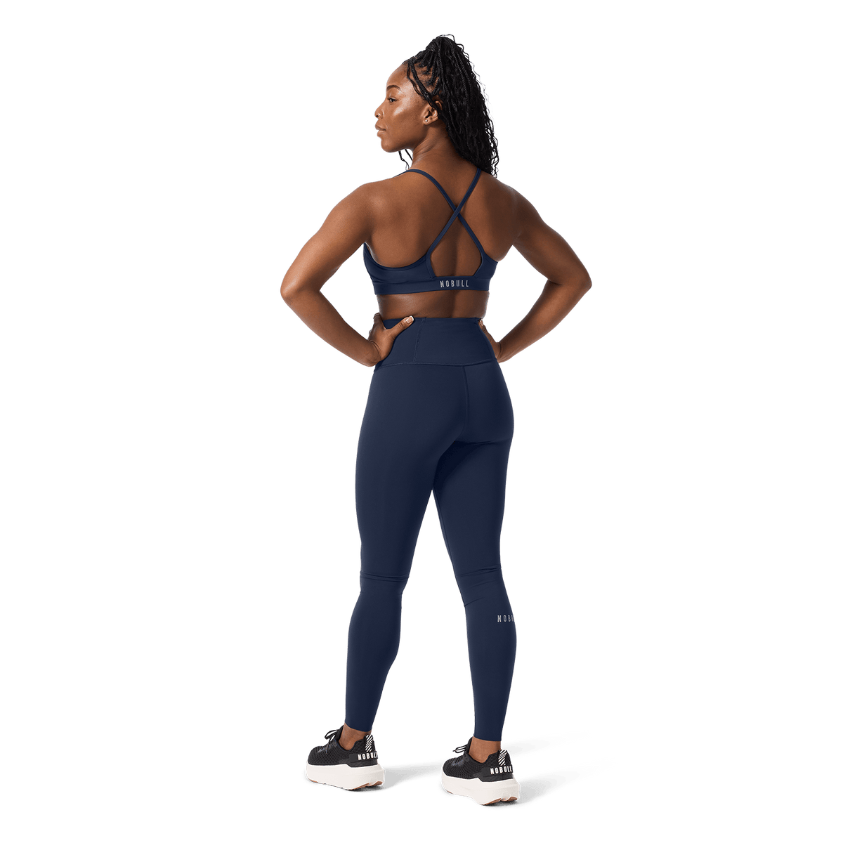 Drive Night Navy Thin Strap Bra Back Full Body Angle.