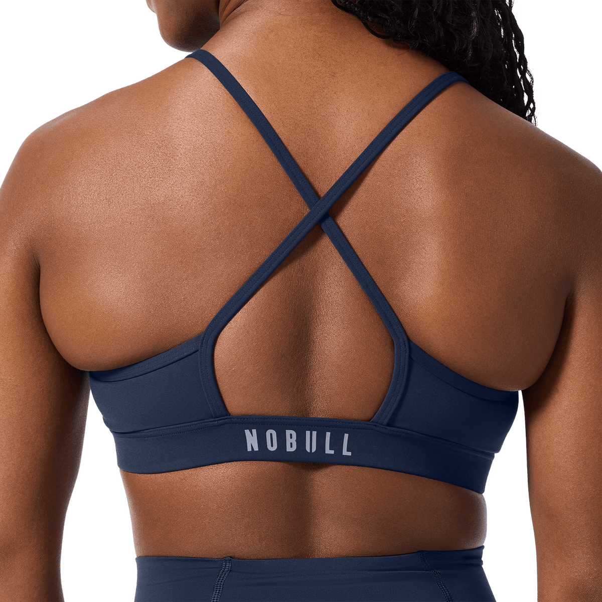Drive Night Navy Thin Strap Bra Back Detail Angle.