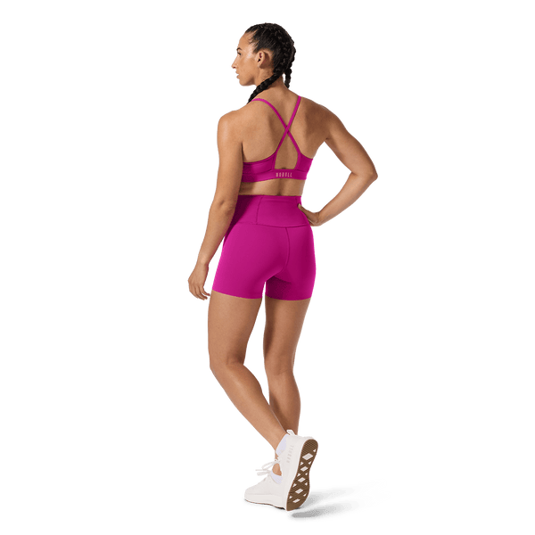 Drive Vivid Fuchsia Thin Strap Bra Back Full Body Angle.