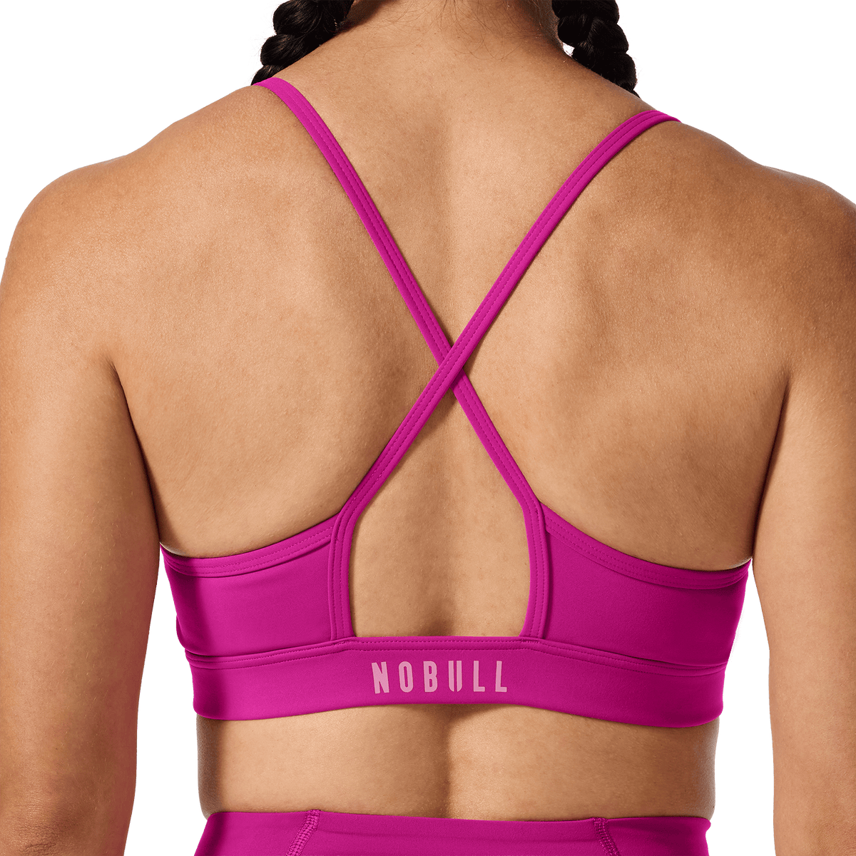 Drive Vivid Fuchsia Thin Strap Bra Back Detail Angle.