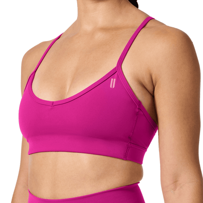Drive Vivid Fuchsia Thin Strap Bra Front Detail Angle.