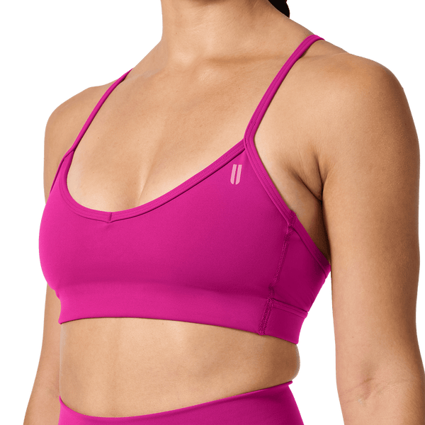 Drive Vivid Fuchsia Thin Strap Bra Front Detail Angle.