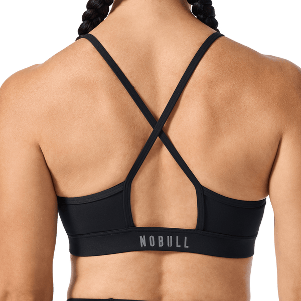 Drive Black Thin Strap Bra Back Detail Angle.