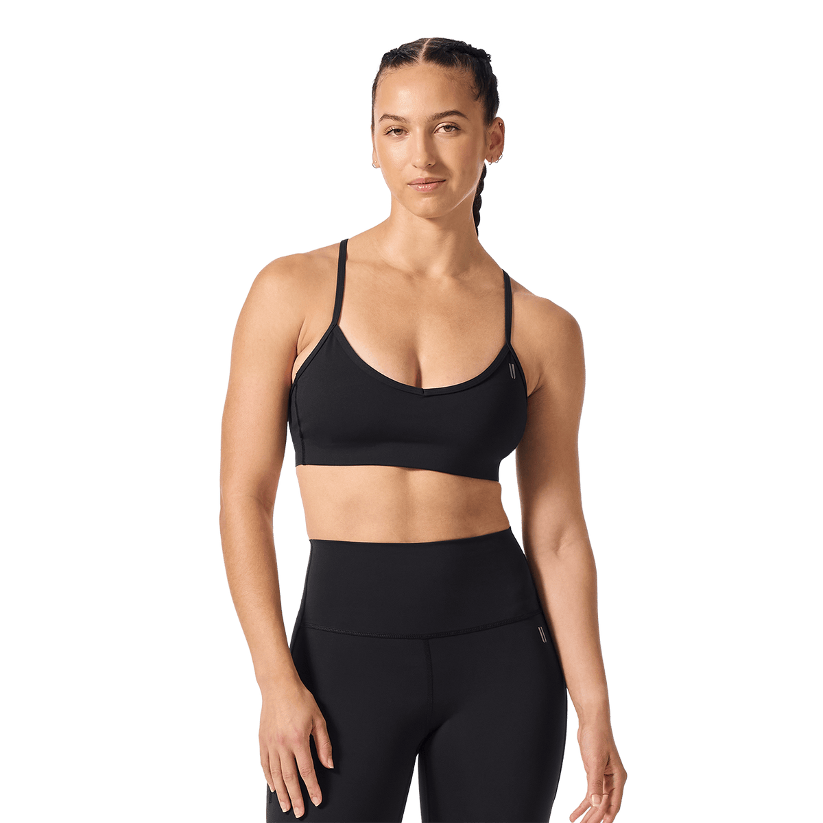 Drive Black Thin Strap Bra Front Angle.