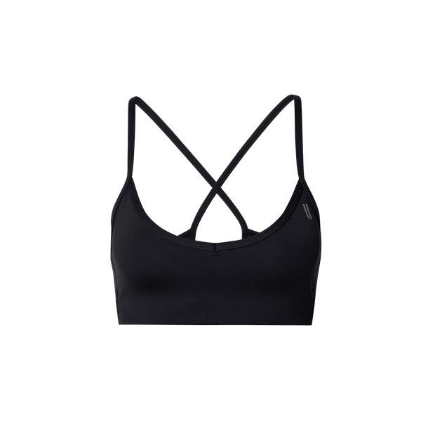 Drive Black Thin Strap Bra Front Silhouette Angle.