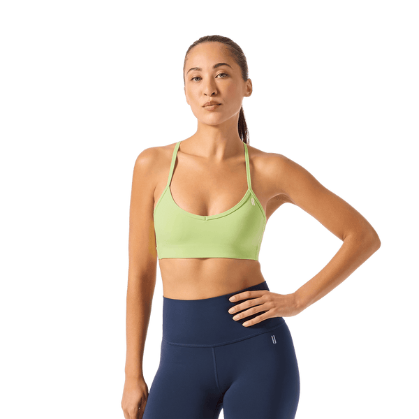 Pear Drive Thin Strap Bra Front Upper Body Angle.
