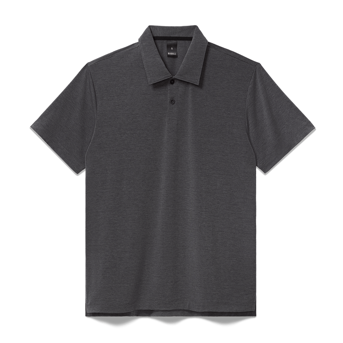 Men's Charcoal Heather Public Rec Adapt Polo Flat Lay Angle.