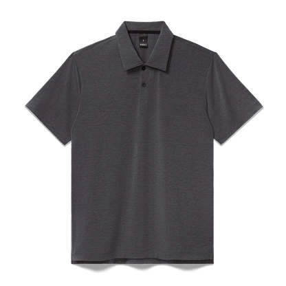 Men's Charcoal Heather Public Rec Adapt Polo Flat Lay Angle.