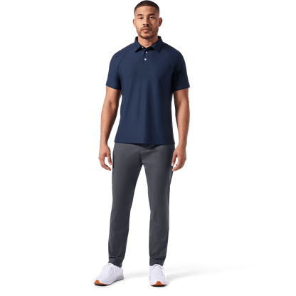 Navy Men's Public Rec Adapt Polo Front Full Body Angle.