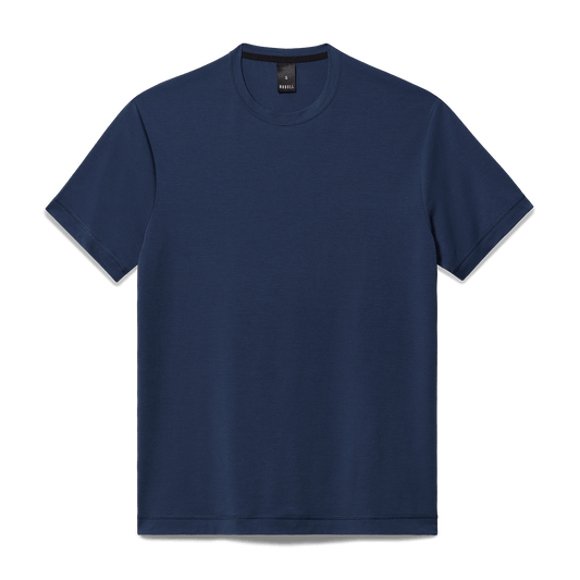 Navy Public Rec Adapt Tee Flat Lay Angle.