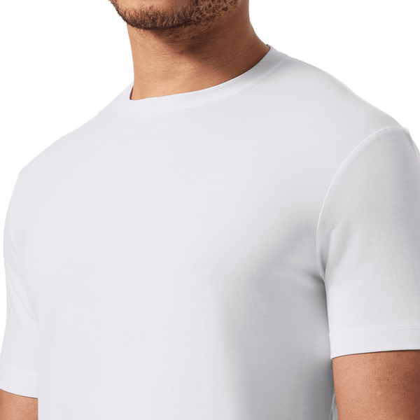 White Men's Public Rec Adapt Tee Front Detail Angle.